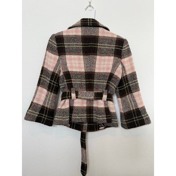 Cabi Kate Brown‎ Pink Wool Blend Belted Blazer 3/4 Sleeve 2 - Picture 2 of 8